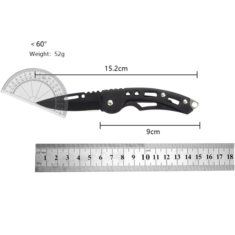 Aço inoxidável Keychain Folding Knife, Outdoor Carrying Knife, Espelho, Sharp Pocket Knife, Fruit Knife