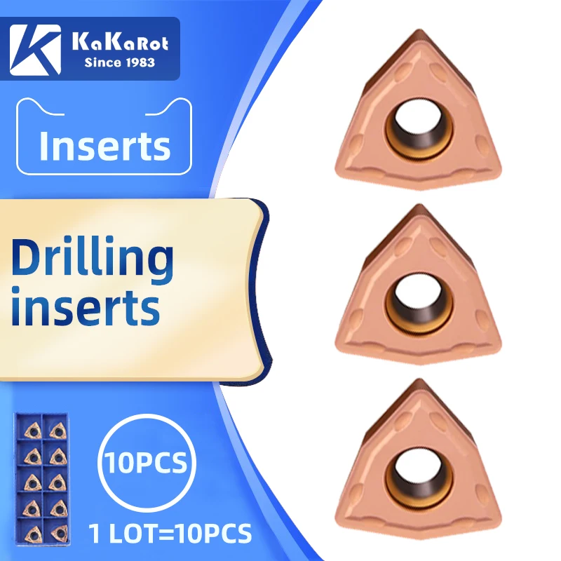 KaKarot WC Series Khoan Cắn Mũi Khoan Kim Loại Cắn Inser Mũi Khoan 13Mm-50Mm Độ Sâu 2D 3D 4D Indexable U Khoan Máy Móc, máy Tiện, CNC