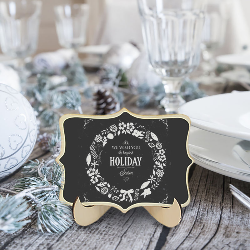 Wooden Blackboard Universal Message Board Chalkboard Portable Wedding Table Place Card Signs Xmas Party DIY Decor Hanging Plaque
