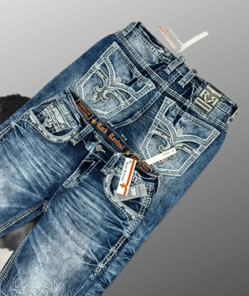男性と女性のための青い刺繍のクロスパターンのジーンズ,原宿,カジュアル,ヒップホップ,y2k,アメリカン,レトロ,新しいスタイル
