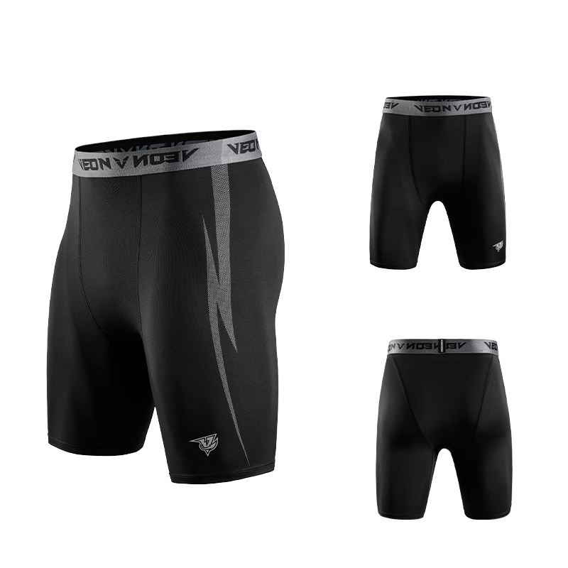 Schwarze Kompression shorts Männer Spandex Sport Shorts Sport Workout Lauf leistung Baselayer Unterwäsche