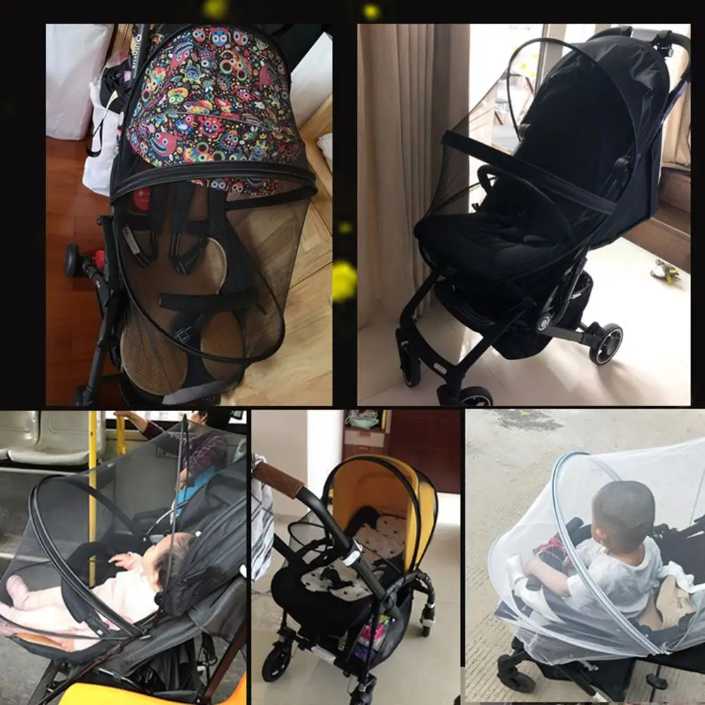 Rede mosquiteira capa completa para assento de carro do bebê berços carrinho mosquiteiro rede extensível dupla utilização malha com zíper