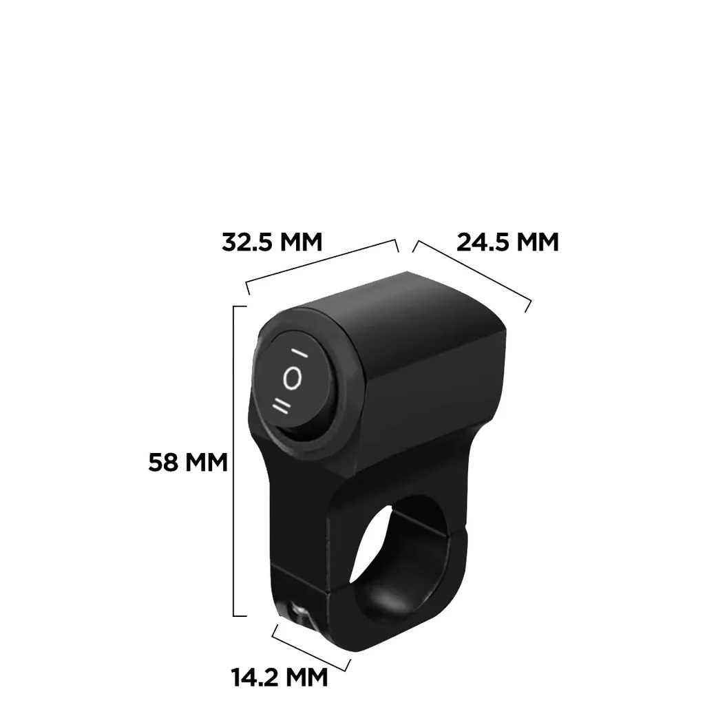 Interruptor Universal de 3 vías para motocicleta, Mini interruptor de luz de conducción con Clip negro