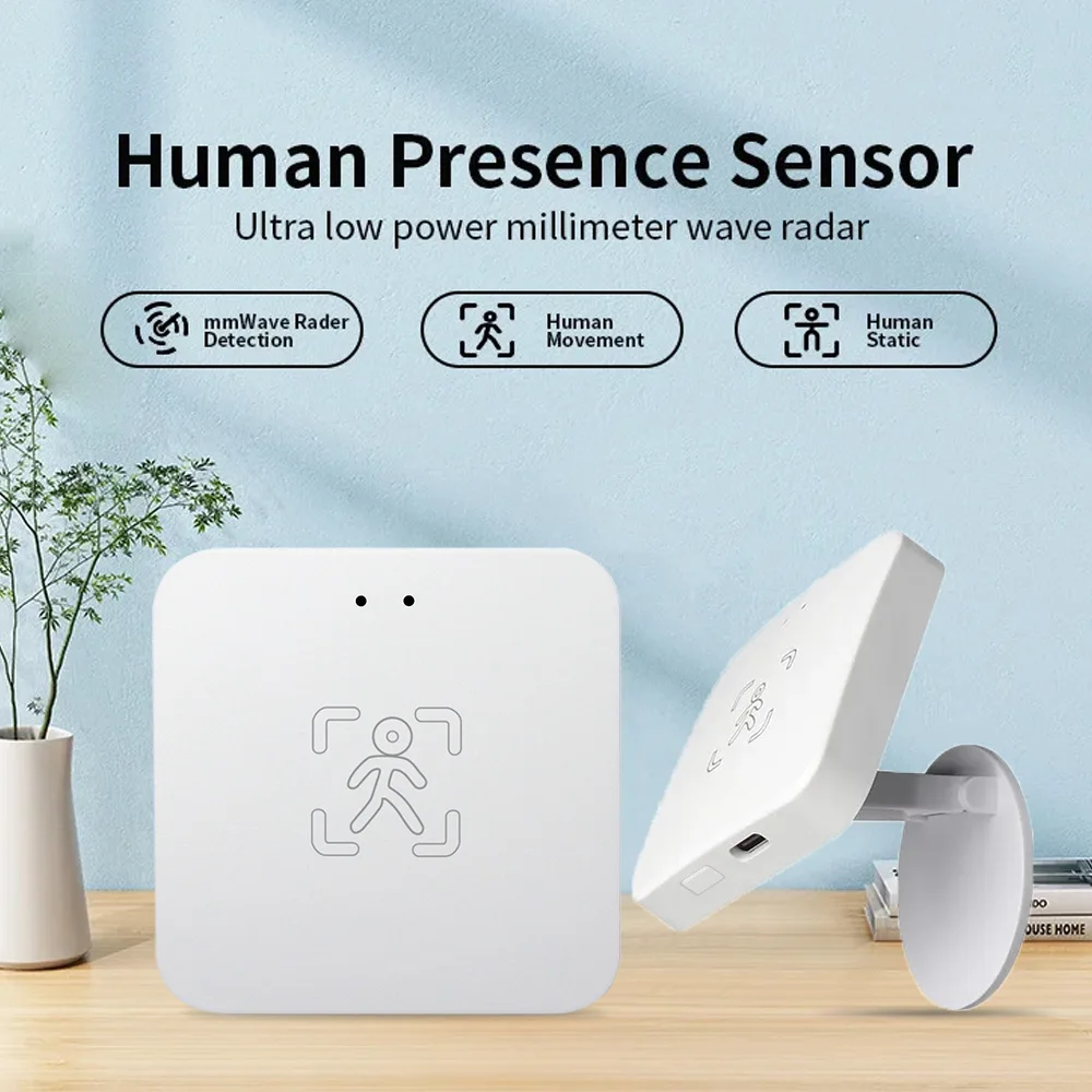 Detector de presencia humana Tuya Zigbee, Sensor de movimiento Pir con Radar MmWave Smart Life con distancia de luminancia, Monitor de detección de respiración