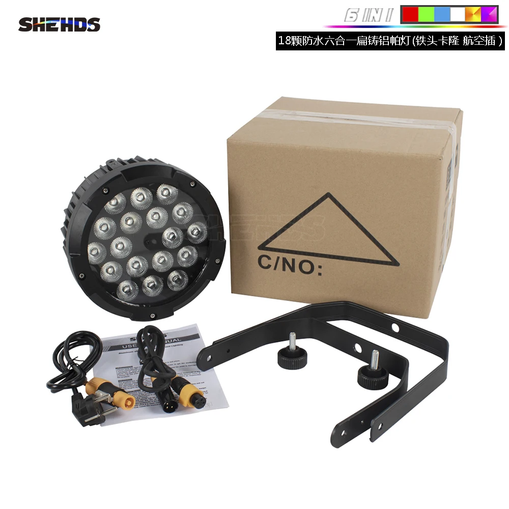 SHEHDS 4/2 Uds LED impermeable 18X18W RGBWA + luces Par UV mezcla de colores Flash IP65 para espectáculo de escenario al aire libre fiesta de boda DJ Disco