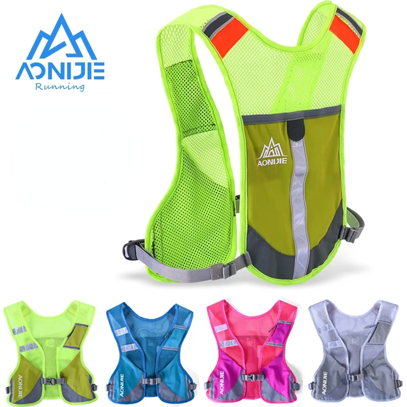 AONIJIE สะท้อนแสง Night Running Vest กระเป๋าเป้สะพายหลังสายรัดขวดน้ํา Trail Running Marathon Hiking Hydration กระเป๋าเป้สะพายหลังแพ็คกระเป๋า