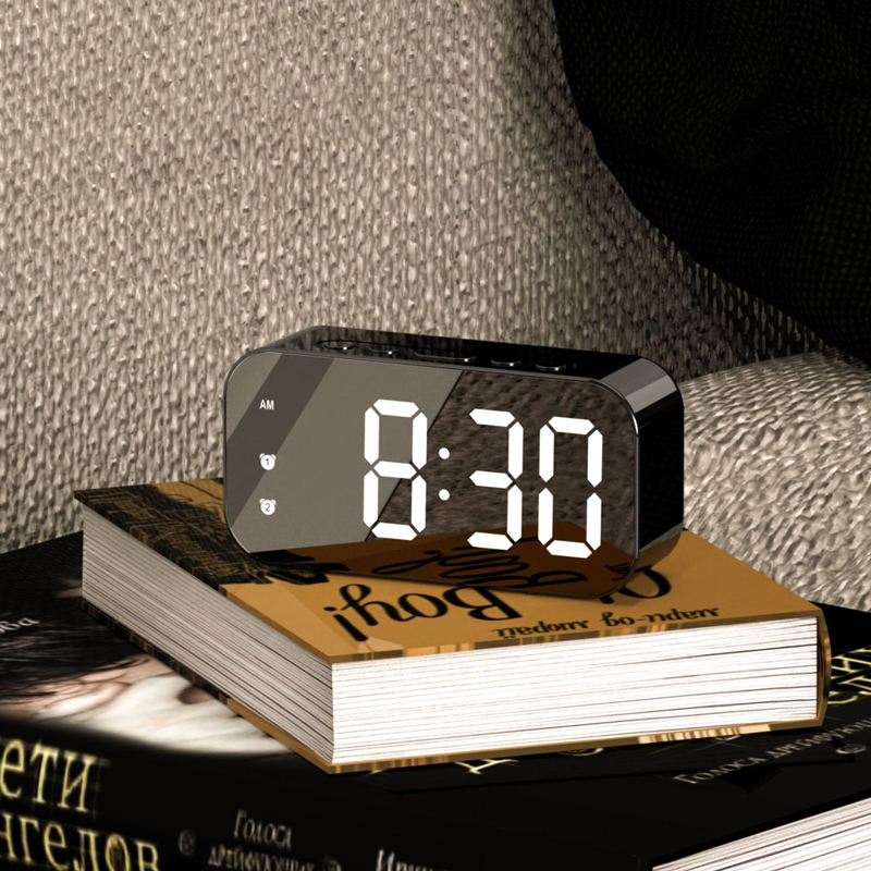 Sonic LED Digital Despertador Plug-in Relógio Digital Dual Alarm Sonic Temperature Clock 12/24H Relógio Simples
