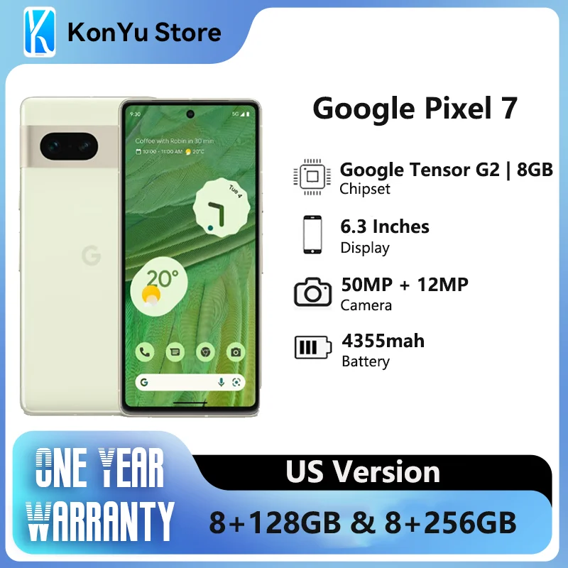 Google Pixel 7 5G Smartphone 8GB 128GB / 256GB Google Tensor G2 Octa Core  6.3" 90Hz Screen  50MP  IP68 dust/water Resistant NFC