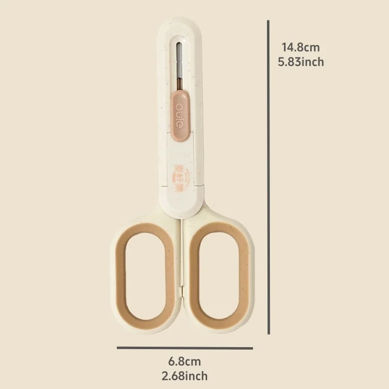 Portable Expandable Blade Cutter Scissors - 2 in 1, Wheat Straw Nature series Envelope Knife Express Boxes Packing A7847