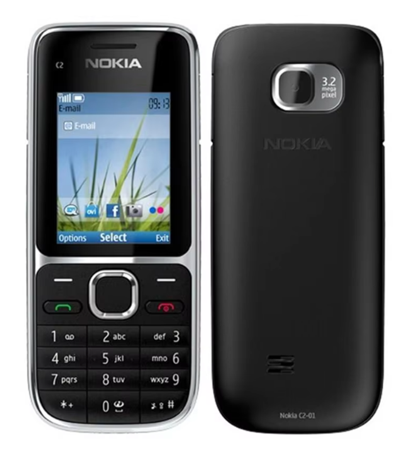 Nokia c2 C2-01 gsm telefone móvel inglês & hebraico teclado suporte o logotipo no botão desbloqueado celular usado