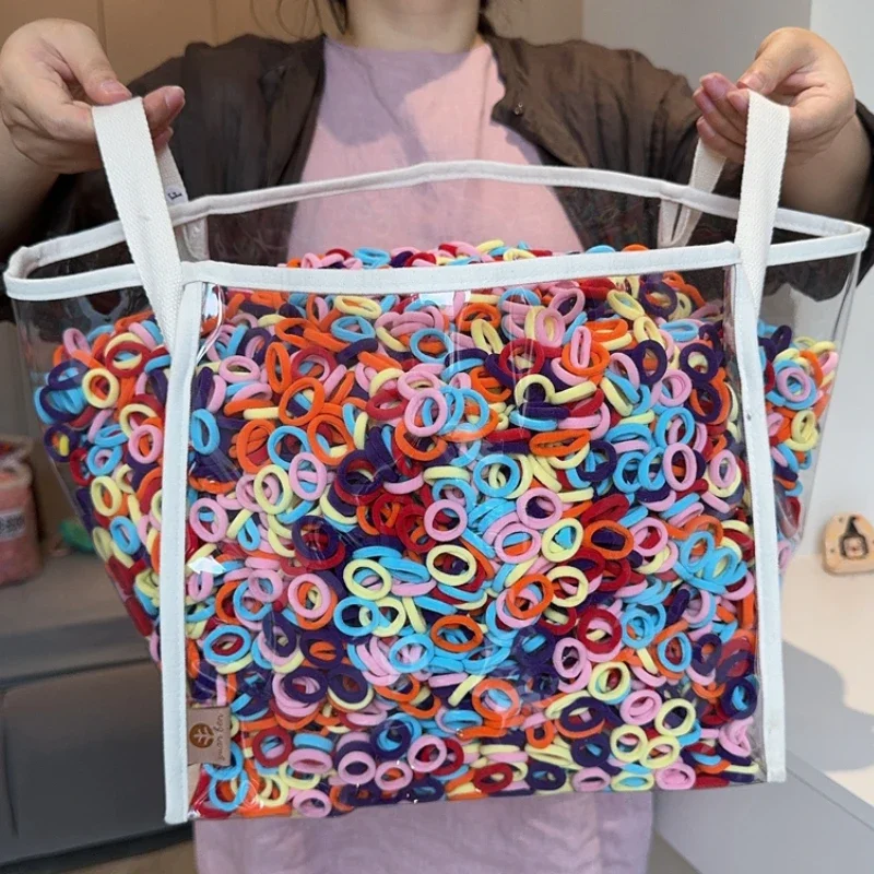20 unids/lote, lazos elásticos básicos coloridos de nailon para el cabello para niñas, coleta para sujetar, banda de goma, accesorios para el cabello de moda para niños