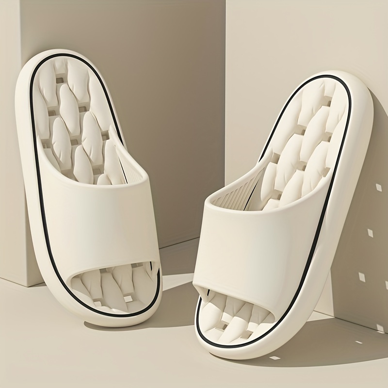 Simple Hollow Summer Sandals for Men and Women, Non-Slip Wear-Resistant Flat Slippers, Bathroom Shower