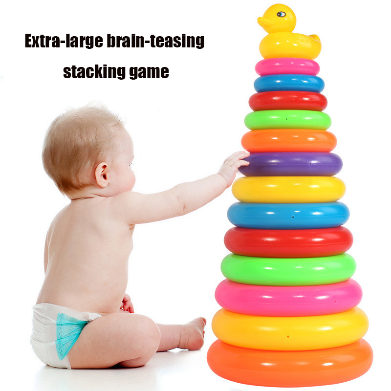 Juguete para bebé, bola rodante, torre de arcoíris, juegos educativos Montessori para bebés, pista de apilamiento, juguetes de desarrollo para bebés de 1, 2 y 3 años