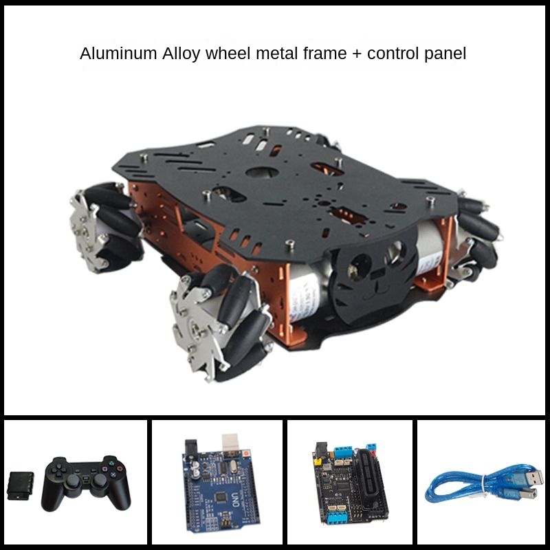 10-25Kg Load RC Tank Metal Mecanum Wheel Robot Car for Arduino Robot DIY Kit with 12V Encoder Motor Ps2 UNO Programmable Robot