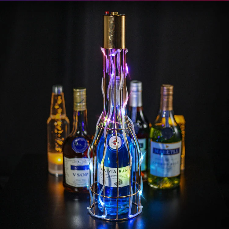 Bastón estroboscópico con forma de corona de champán para bar, barra de vino creativa con luz Led para carreras de caballos, botella luminosa