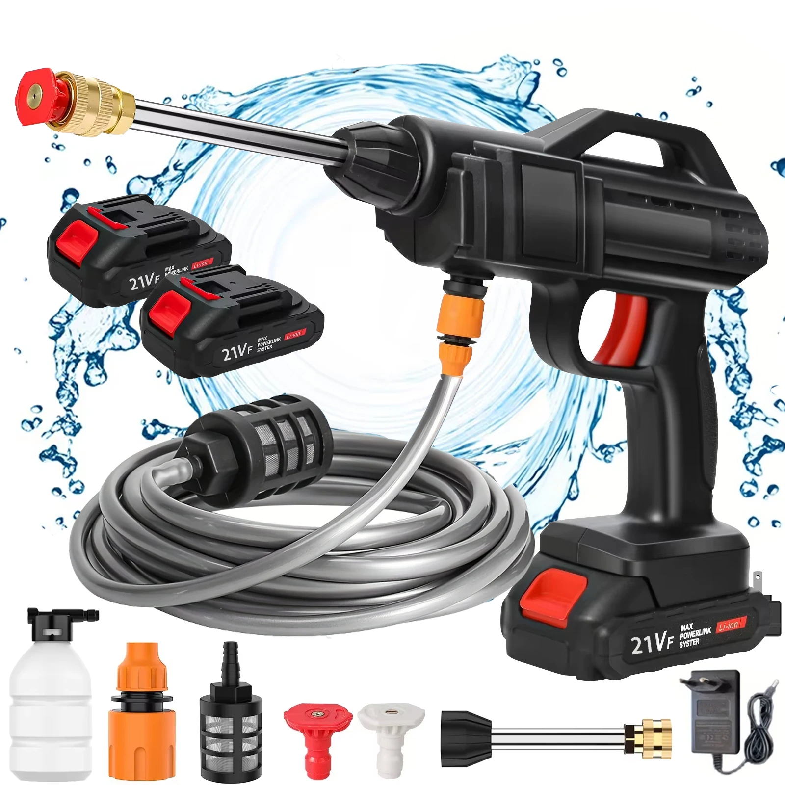 Makita – nettoyeur haute pression sans fil 50 bars, pistolet à eau par pulvérisation, Machine de nettoyage d'eau à pression pour lavage de voiture, batterie 21V