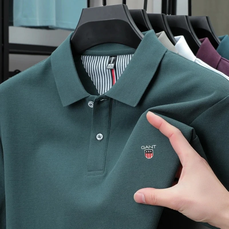 2025 nueva camiseta polo de manga corta para hombre de marca de alta gama, top bordado superventas de moda de verano, camiseta