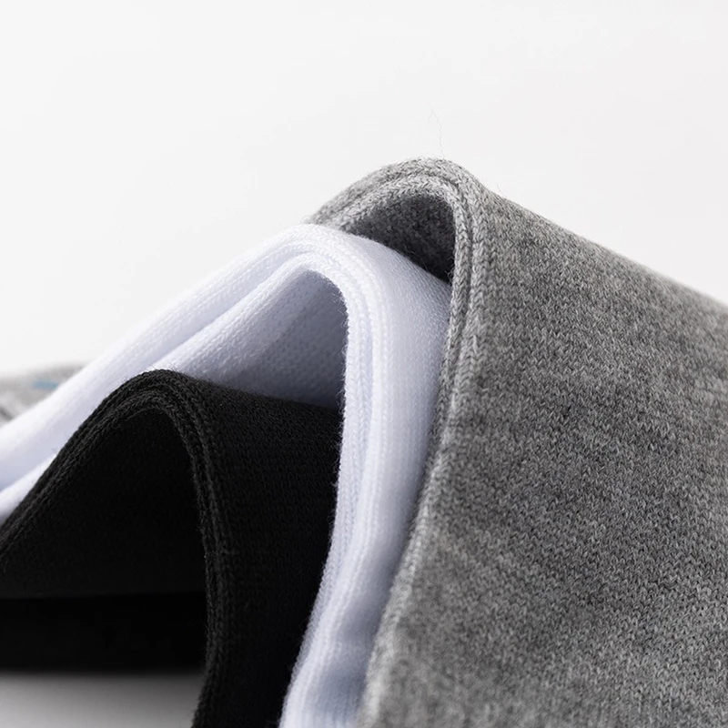 5 par/set de calcetines de Color sólido para hombre, calcetines de negocios blancos y negros, calcetines cortos deportivos transpirables informales de otoño para hombre
