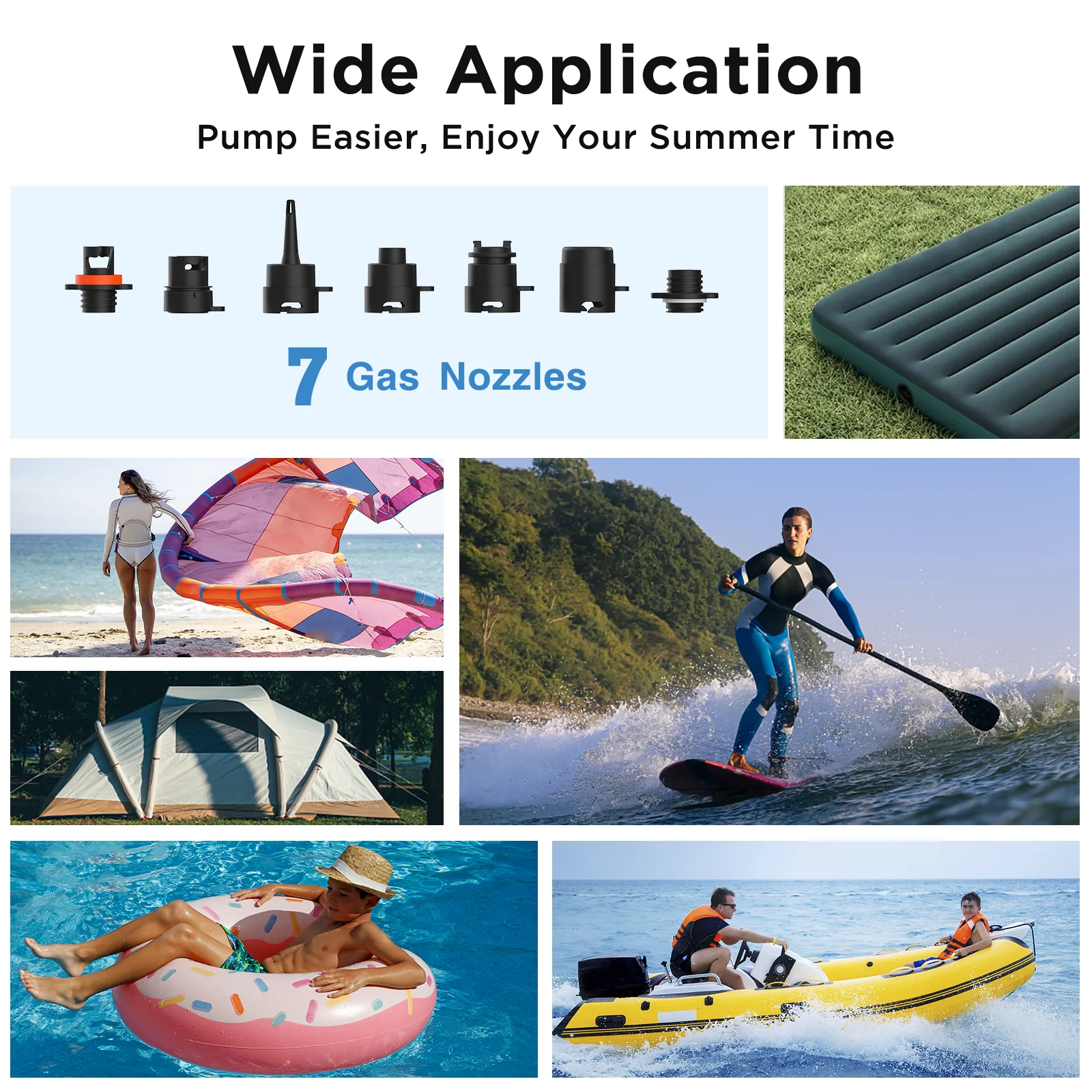 ชาร์จ SUP ปั๊มอุปกรณ์เรือ Stand Up Paddle 20PSI Wilreless Inflatable PVC ปั๊มสําหรับเรือคายัค Surfing Kite ที่นอนเต็นท์
