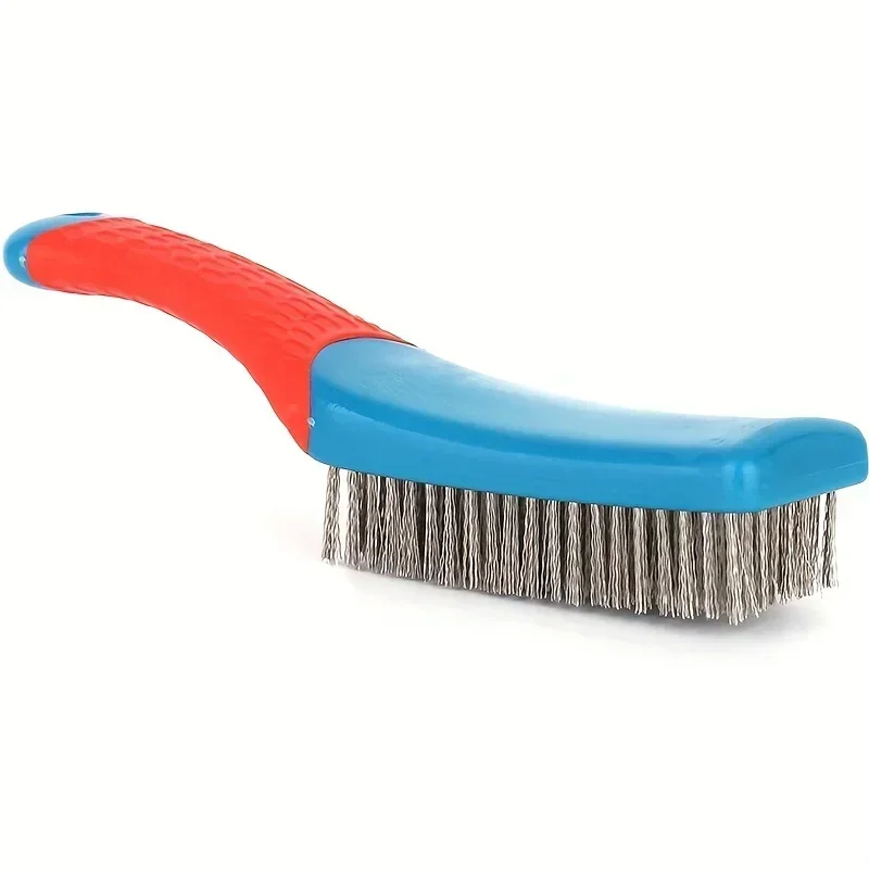 Spazzola metallica in acciaio inossidabile resistente con comoda impugnatura in plastica: perfetta per rimuovere ruggine, scorie di saldatura, sporco e vernice