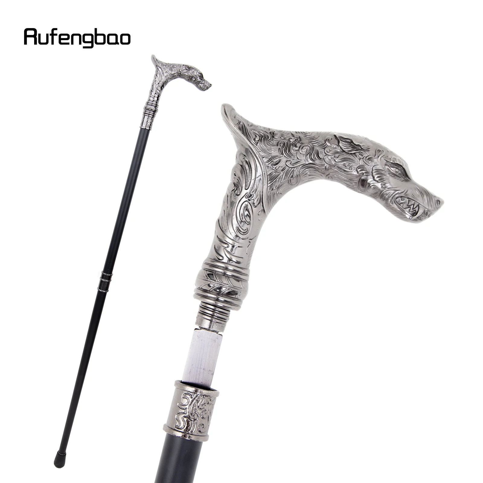 Bastón de lobo de dientes grandes con placa oculta, placa de caña de autodefensa, Cosplay de Halloween, Crosier, vampiro, 93cm
