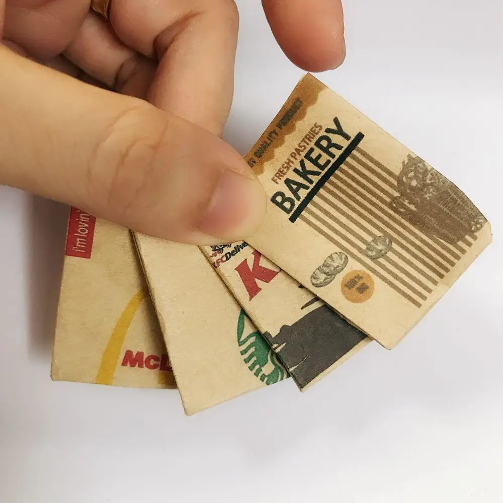 Bolsa de embalaje de compras en miniatura para casa de muñecas, bolsas para hornear para Blyth OB11, Mini bolsa para juguetes, accesorios para juegos, escala 1/12