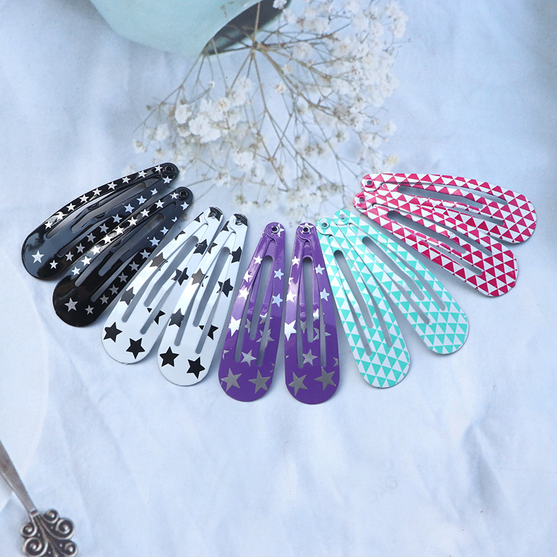 20-100 шт., милые красочные заколки из сплава с каплями воды, заколки для волос для девочек, заколки для волос с принтом Bb, заколки для волос, головные уборы, детские аксессуары для волос