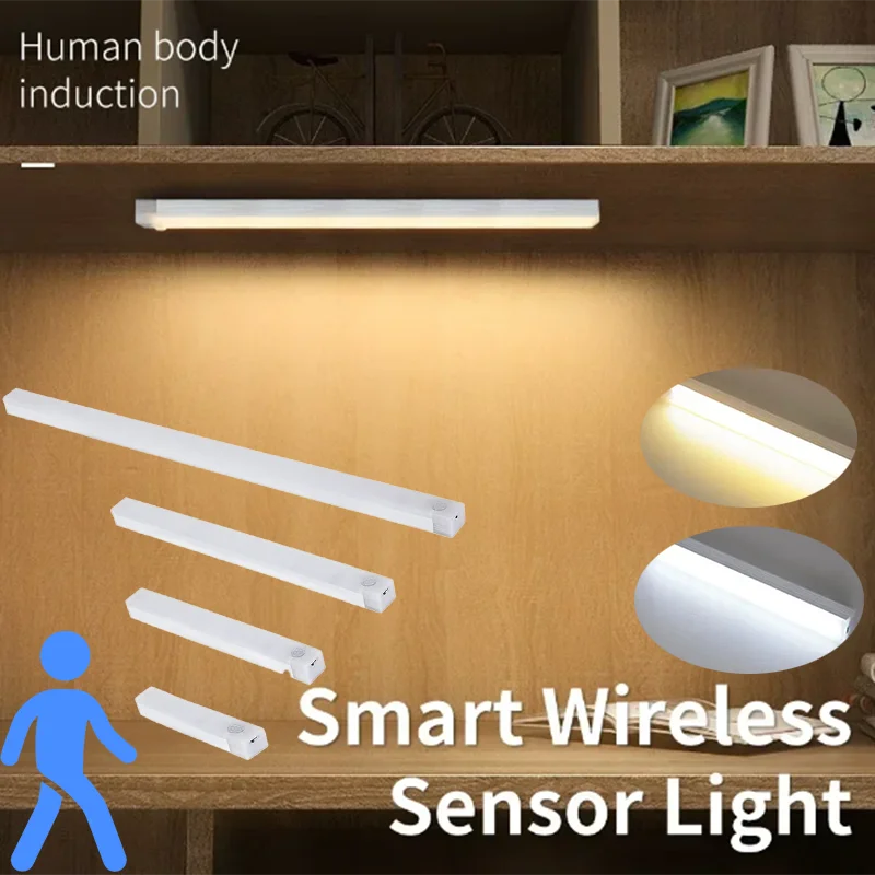 Luz LED con Sensor corporal, iluminación magnética de fácil acceso, recargable, para dormitorio, pasillo, baño, sala de estudio, luces de lectura