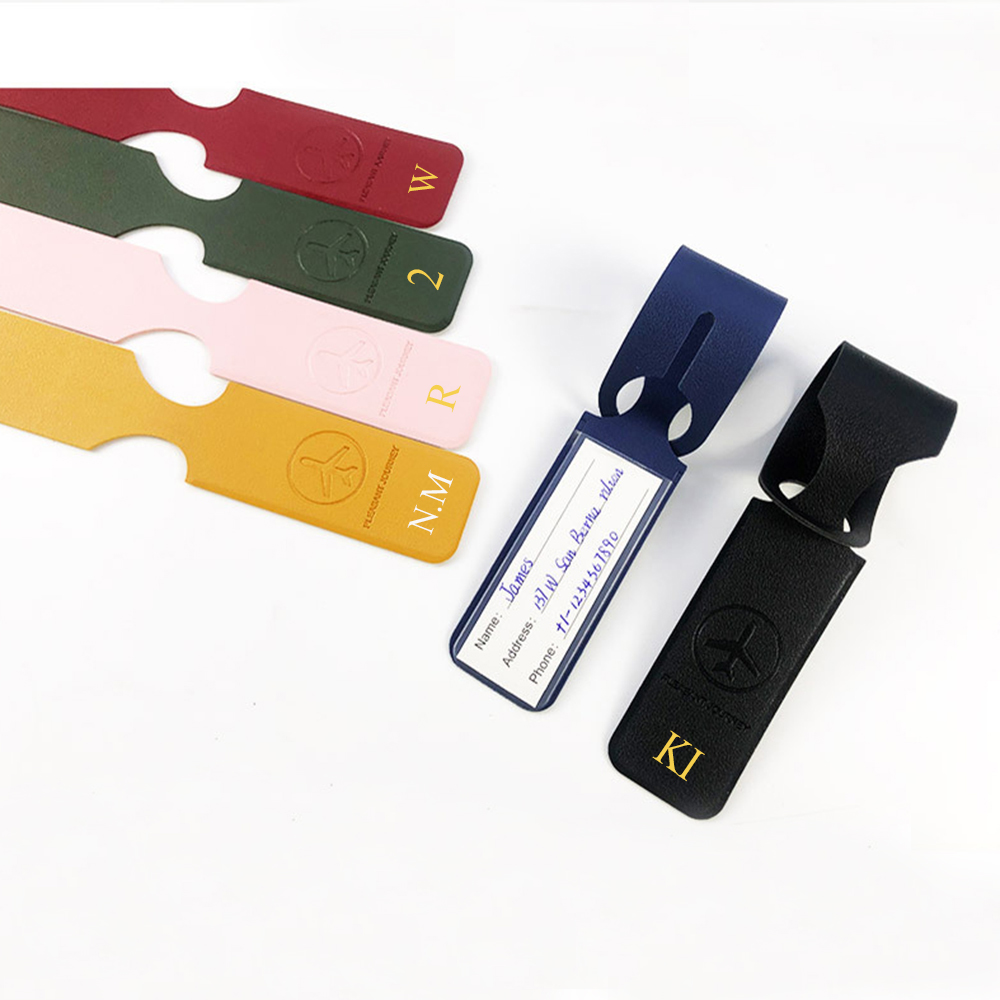Etiqueta de bagagem com letras personalizadas, etiqueta identificadora de mala de avião de pequeno endereço, logotipo diy, presente personalizado, acessórios de viagem