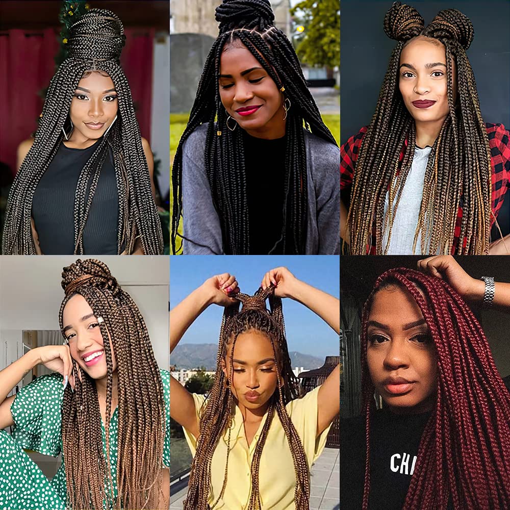 合成編組ウィッグ,黒人女性のための赤ちゃんの髪,レースフロントウィッグ,36インチ,マイクロ編組,ボックス