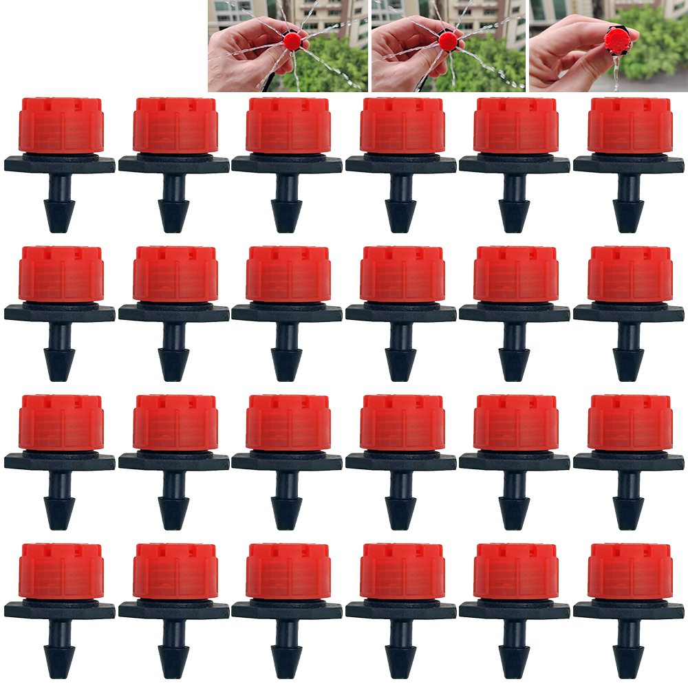 Einstellbare 4/7 mm Mikrodüsen 50 Stück für Blumenbeete Gemüsebewässerung Tropfer Emitter Bewässerungssprinkler Anti-Verstopfung