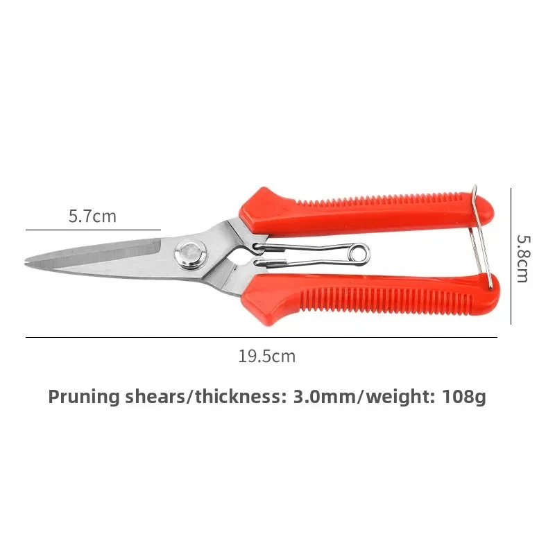 190mm Straight Head Pruning Shears Non-slip HandleStainless Steel Outils Manuels Household Bonsai Garden Scissors Pruing Shear