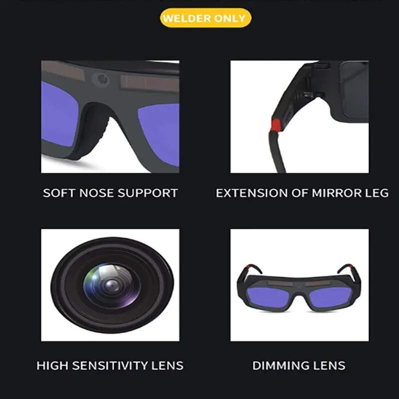 1 szt. Okulary ochronne maska do spawania do automatycznego ściemniania energii słonecznej/kask/nasadka spawalnicza/soczewka spawalnicza/filtr maska na oczy
