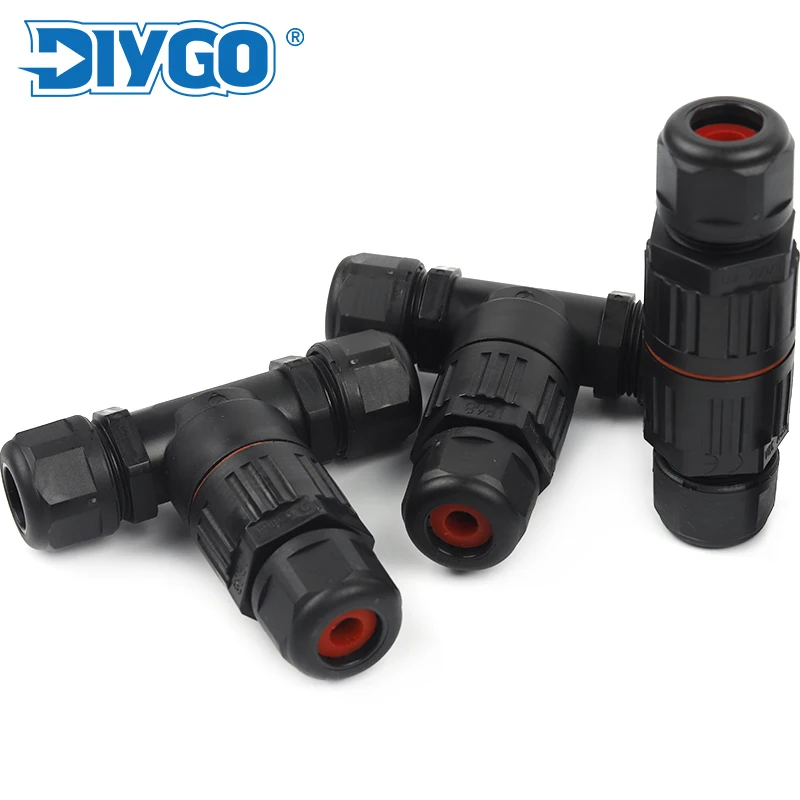 Conector impermeable IP68 en forma de I/T, conectores de cable de 2/3/5 pines, conexión rápida de tornillo, terminales de empuje, caja de conexiones eléctricas DIY GO