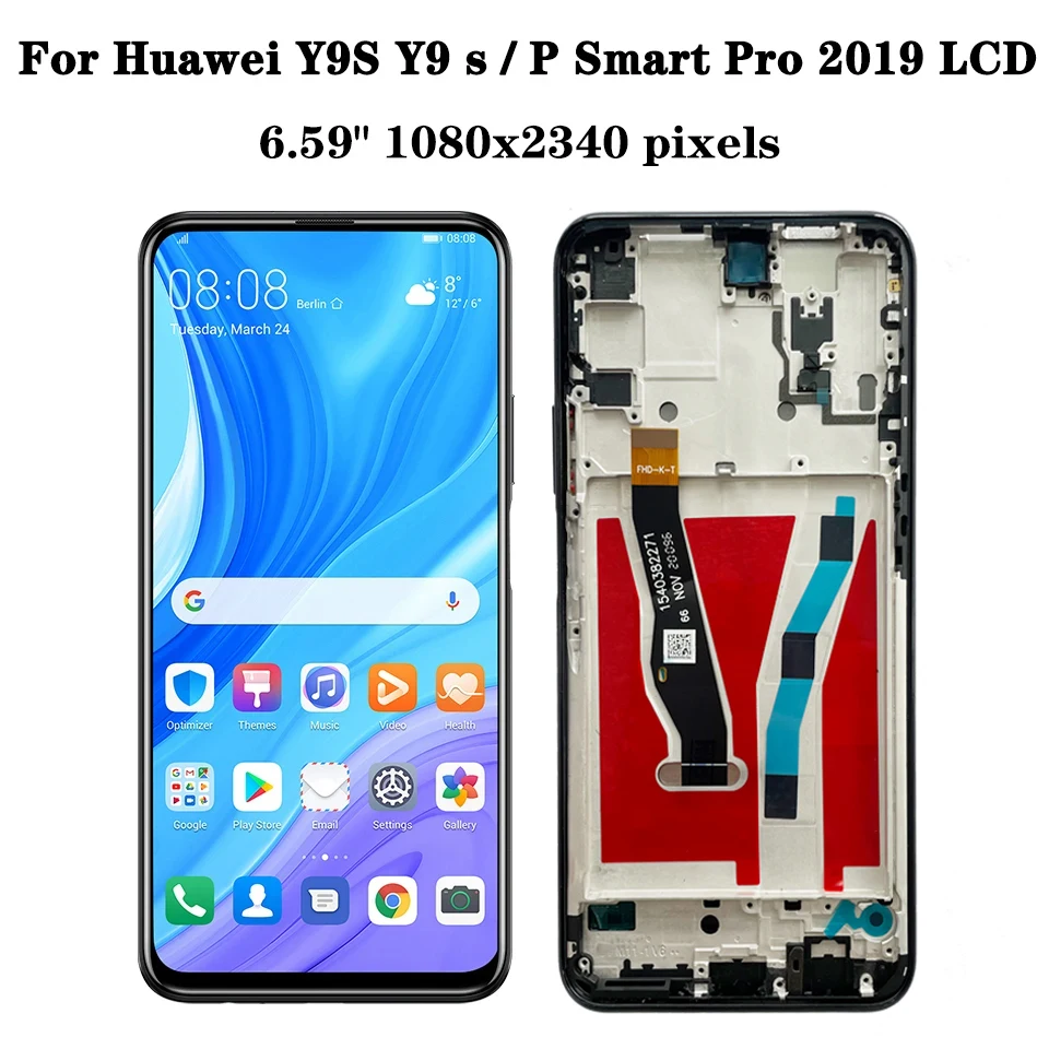 6.59 Inch Ban Đầu Cho Huawei Y9S Y9 S/P Smart Pro 2019 Màn Hình LCD Chất Lượng Cao Màn Hình LCD & Màn Hình Cảm Ứng bộ Số Hóa Có Khung Module Hiển Thị