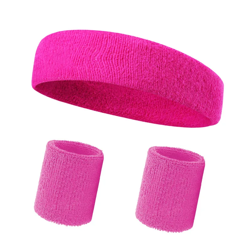 3PCs/set Mens Sports Headband Sweatband Stretch Elastic Outdoor Sport Sweat Headband Wristband Women Gym Running Tennis Headwrap