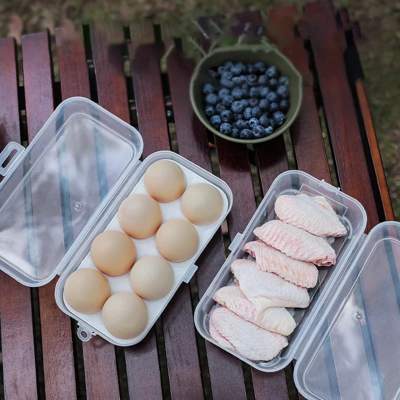 Scatola per uova portatile antiurto Contenitore per uova con griglie 3/4/8 Portauova Organizzatore da cucina trasparente per picnic da campeggio all'aperto