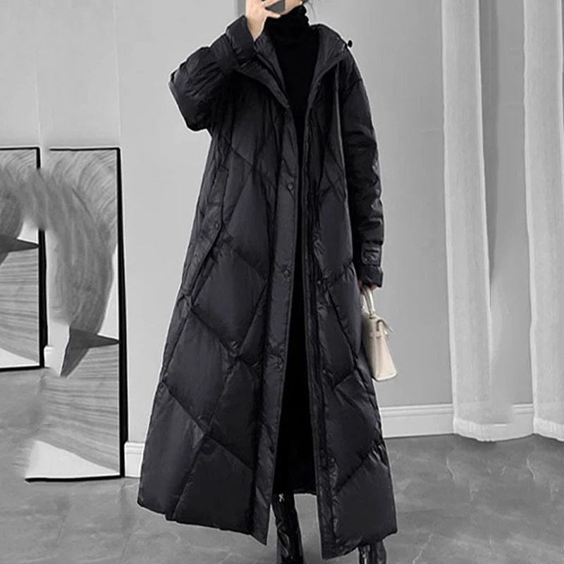 2024ฤดูหนาวPuffer Coatสตรียาวลงผ้าฝ้ายเสื้อเกาหลีHodoedผ้าฝ้ายเบาะเสื้อแจ็คเก็ตสตรีหญิงสบายๆเสื้อกันหนาว