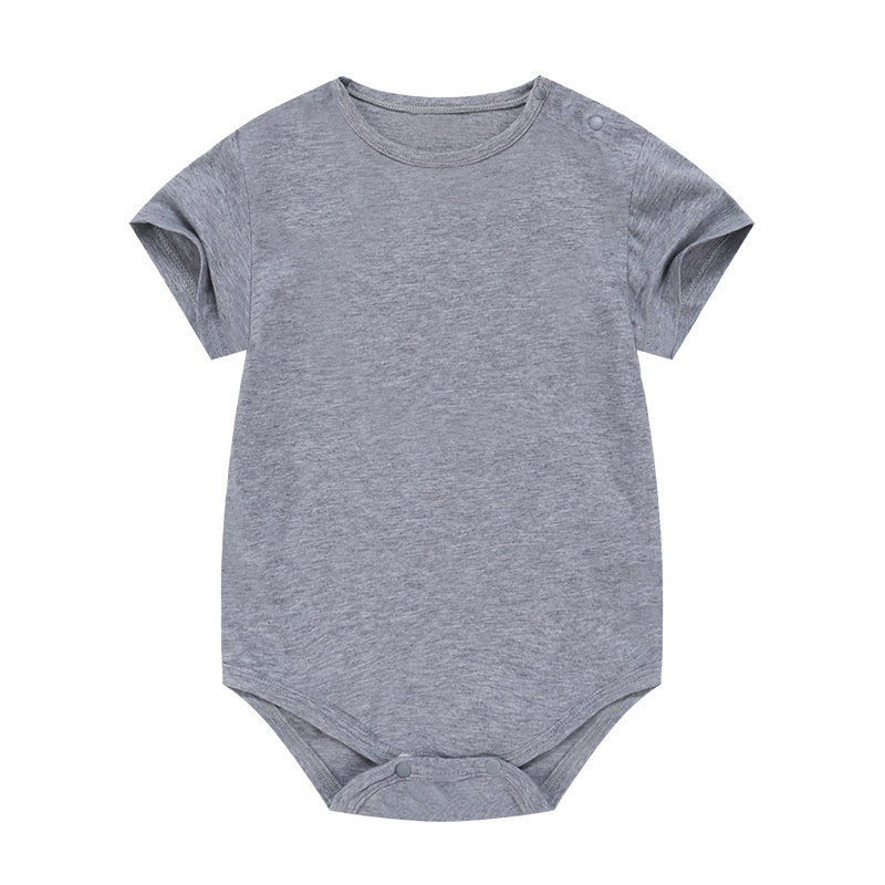Summer Thin Short Sleeve Solid Color 100% Cotton Baby Rompers Red Blue Green Blank Toddler Onesies 0-24M Newborn Home Bodysuit