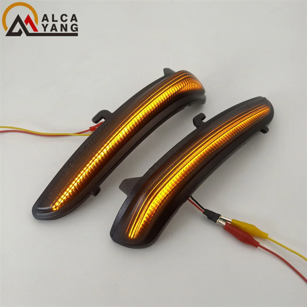 For Peugeot 208 2008 For Citroen C3 C4 2PCS Dynamic LED Side Mirror Blinker Lights Sequential Turn Signal Indicator Lamps