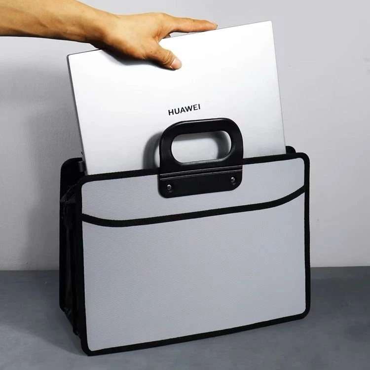 Bolsa de documentos portátil A4 de gran capacidad, bolsas de información de documentos de oficina, maletín punteado con punzón, bolsa de negocios promocional