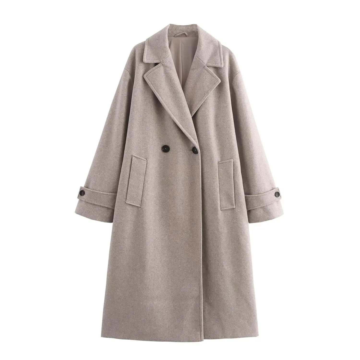 Herbst Neue frauen Kleidung Stil Modische Tri farbe Luxus Lose Kragen Langarm Mantel