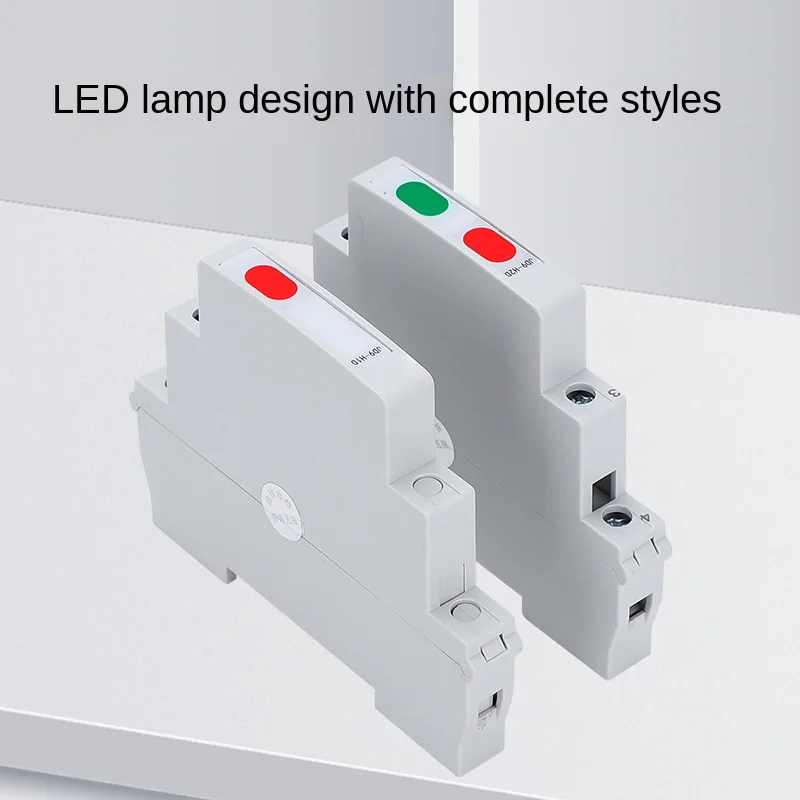 LED signal light Din Rail Mount Pilot Lamp AC/DC220v 24v Distribution box power ultrathin Style Dual/Single Lamp Red Green