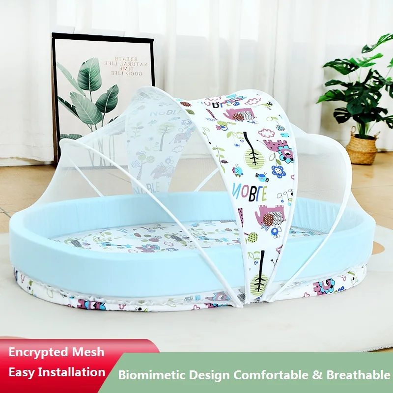 แบบพกพา Travel Baby Nest Multifunctional เด็กวัยหัดเดิน Noon Break เปลนอนพร้อมมุ้งกันยุงทารกที่ถอดออกได้พับ Bassinet