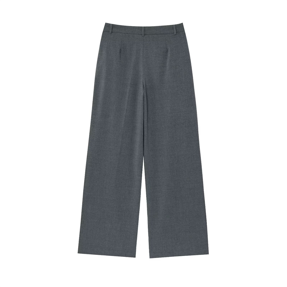 Roupas femininas com ombreiras duplo breasted manga comprida terno jaqueta primavera e verão novas calças de cintura alta