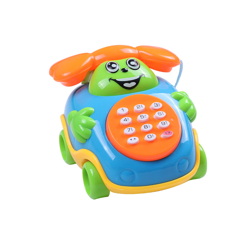 Kids Puzzle Toys Cartoon Cute Simulation Retro Landline Telephones Toys Fun Will Sing The Phone Car Early Learning Machine Toys