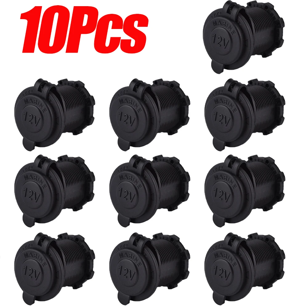 Bộ 10 Ổ Cắm Bật Lửa Xe Máy 12V Xe Hơi Tự Động Thuyền Máy Kéo Điện Chống Nước Ổ Cắm Ổ Cắm Tiếp Nhận Cắm Đen