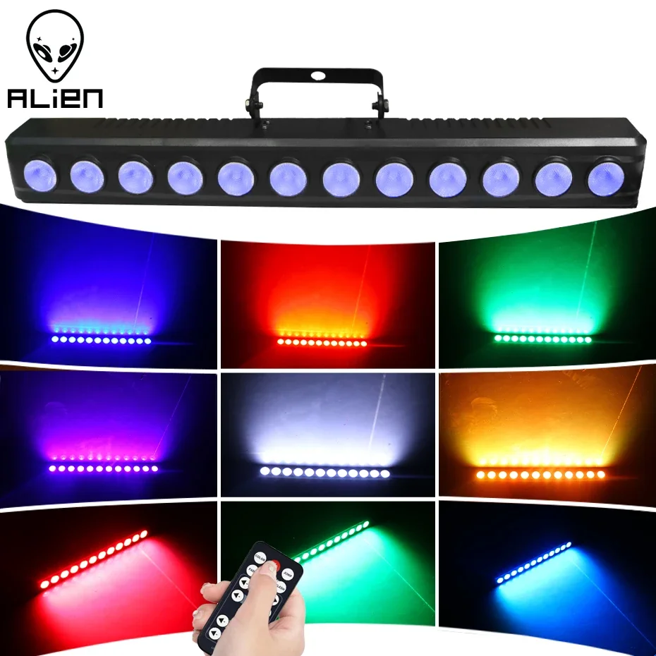 Alien 12 led rgbw 4 em 1 dmx lâmpada de lavagem de parede dj discoteca festa palco efeito luz para dança bar feriado casamento natal decoração do dia das bruxas