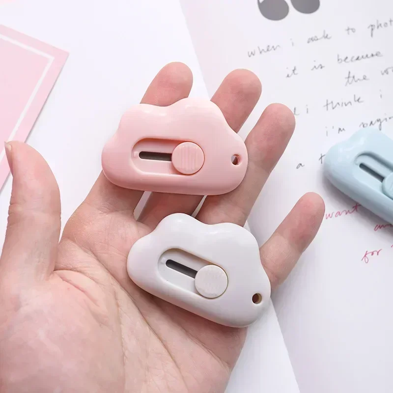 Thỏ Đám Mây Màu Mini Di Động Tiện Ích Dao Cắt Giấy Giấy Cắt Lưỡi Dao Cạo Đồ Văn Phòng Cắt Nguồn Cung Cấp
