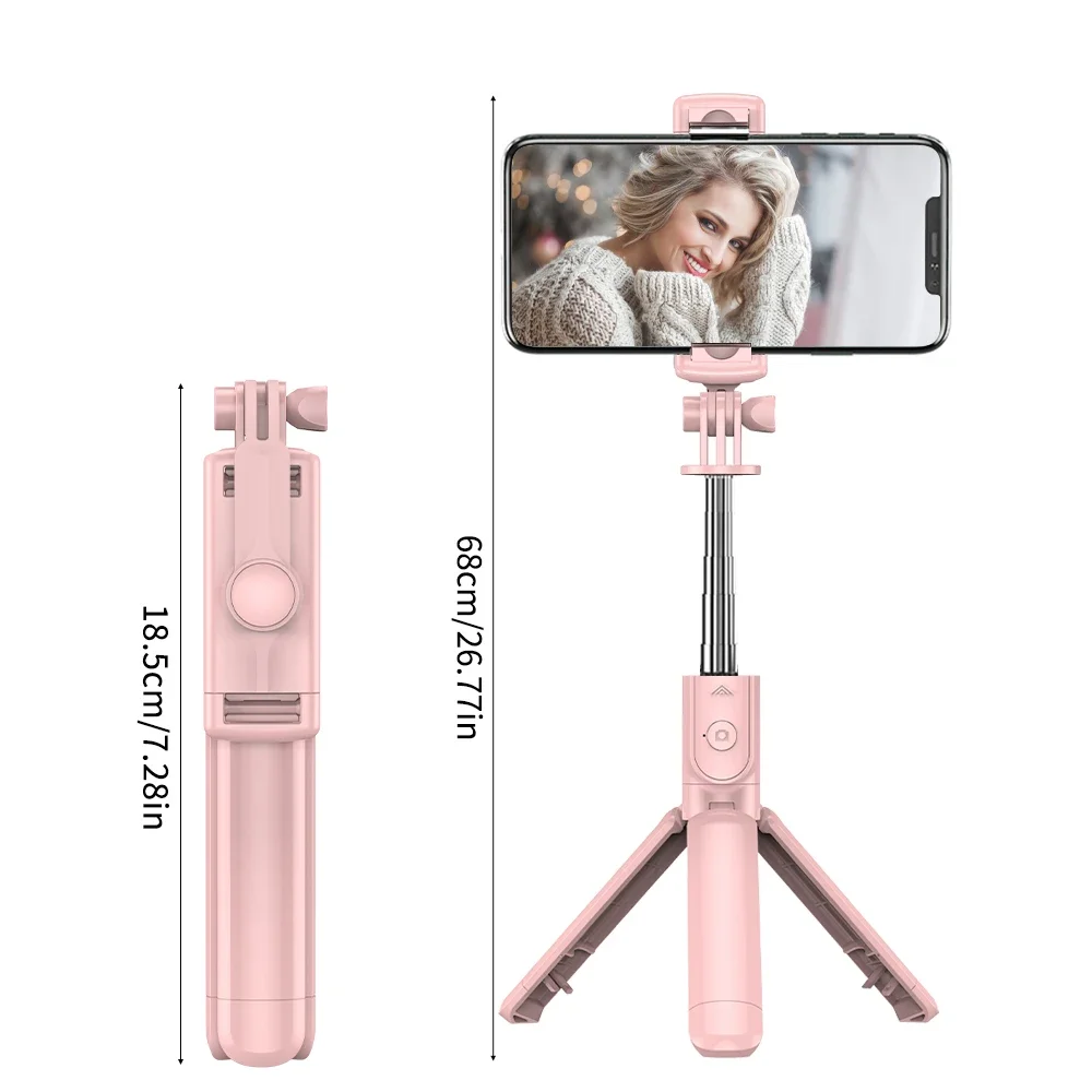 iPhone Selfie Stick Tripod Stand Detachable Remote Control Monopod for TikTok Live Streaming Compatible with Various Phones